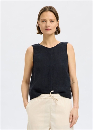 Linnia sl reversible linen top Sort Selected Femme 